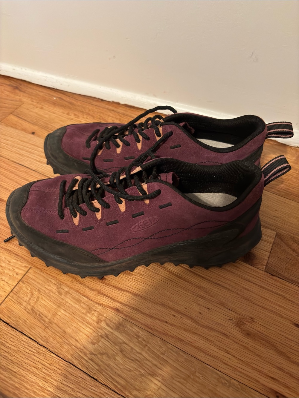 Keen Men's Plum Suede Sneakers with Black Accents